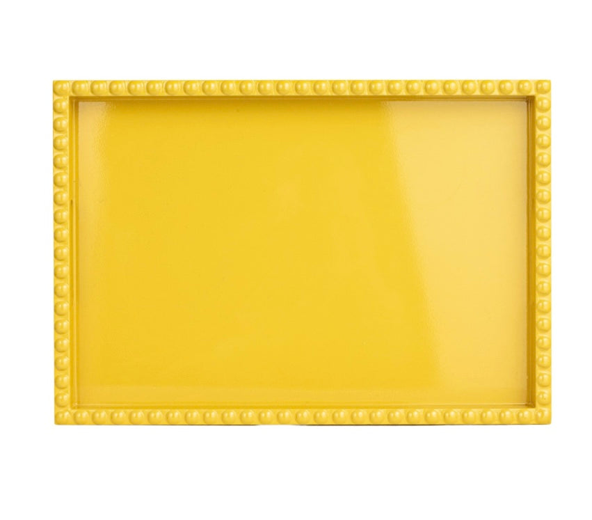 Lacquered Tray w/Hobnail Edge & Handles