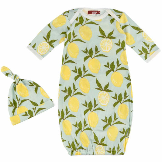 Lemon Gown & Hat Set Newborn