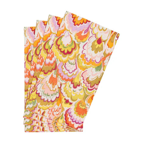 Marbled Ceramica Rspbry/Chartreuse Guest Towel