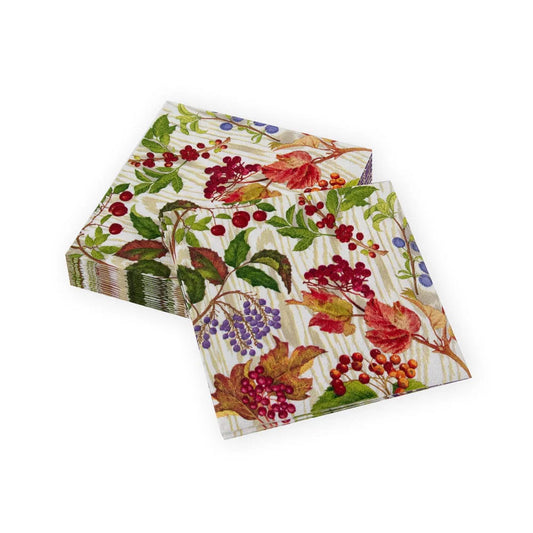 Berry Botanical Taupe Cocktail Napkin