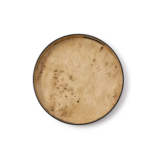 Burled Wood Round Tray - Small