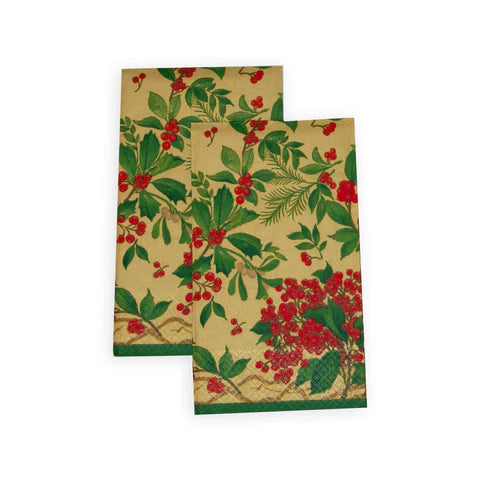 Holly and Chintz Gold Guest Towel