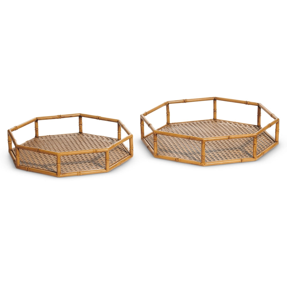 Faux Bamboo Octagonal Tray - Large