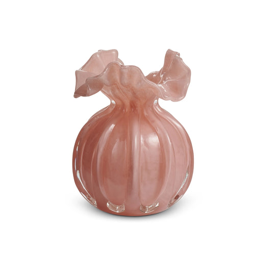 4.25 Pale Pink Ruffle Vase
