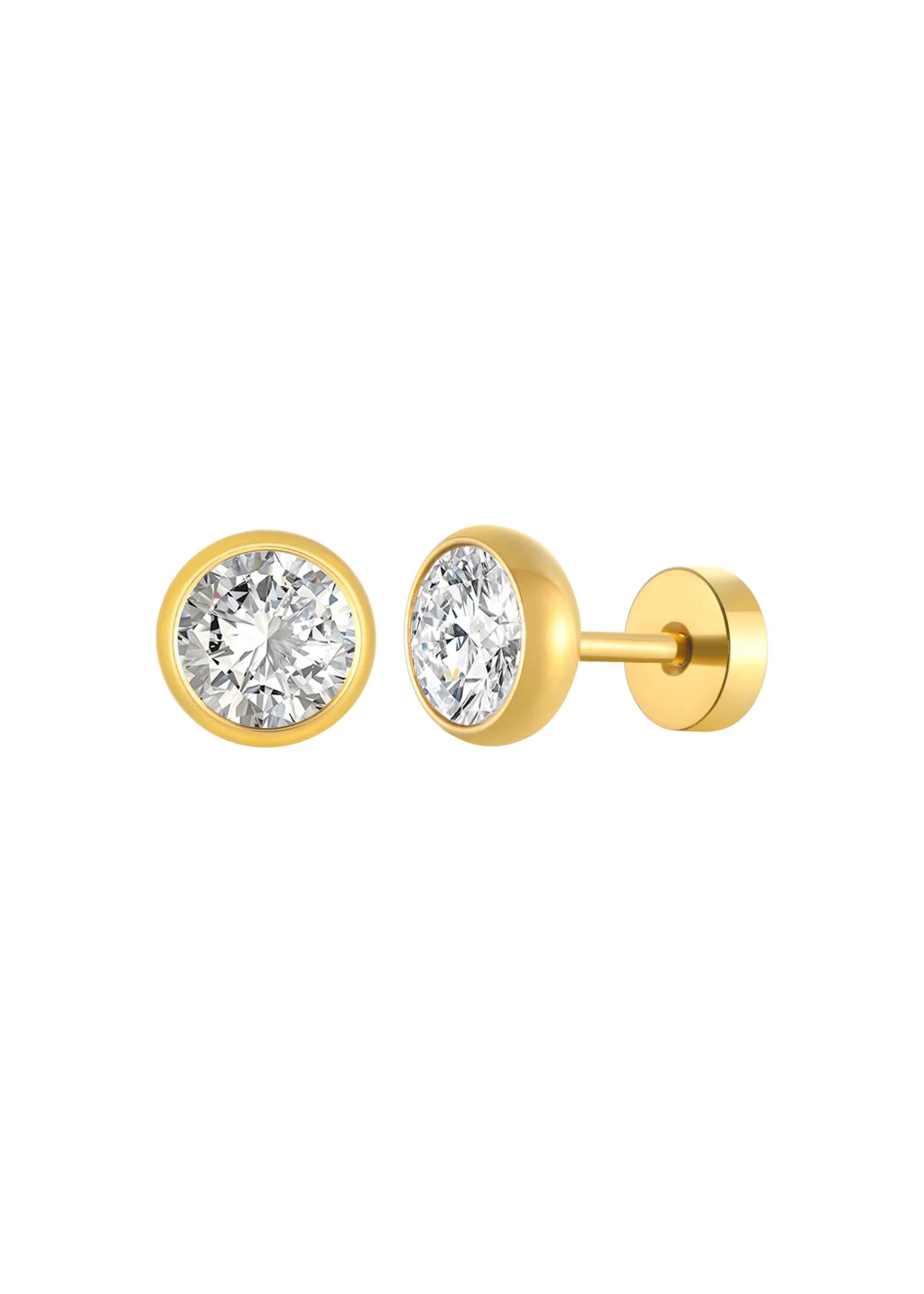 Shay Screwback Studs Gold