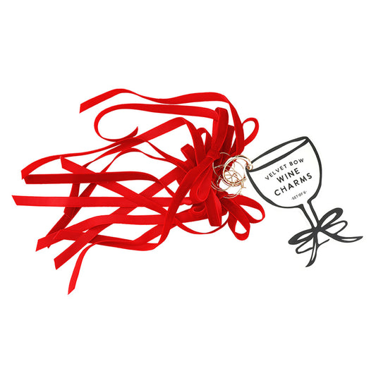 Velvet Bow Drink Markers Red
