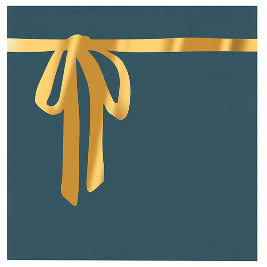 Gold Bow Cocktail Napkins