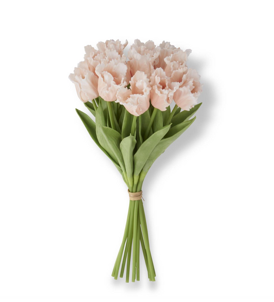 13 Inch Light Peach Real Touch Parrot Tulip Bundle