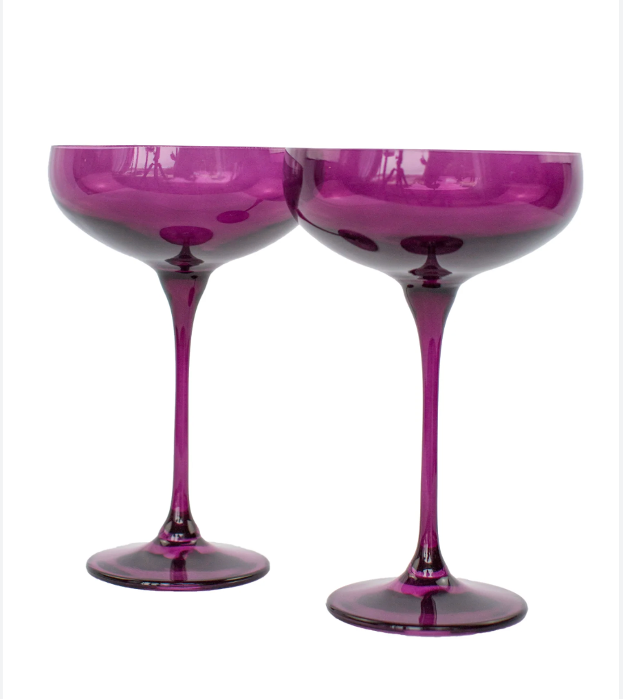 Amethyst Champagne Coupe Set of Two