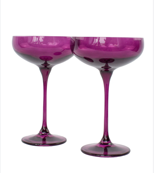 Amethyst Champagne Coupe Set of Two