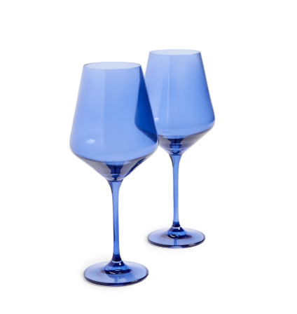 Cobalt Stemmed Wine Set of Two