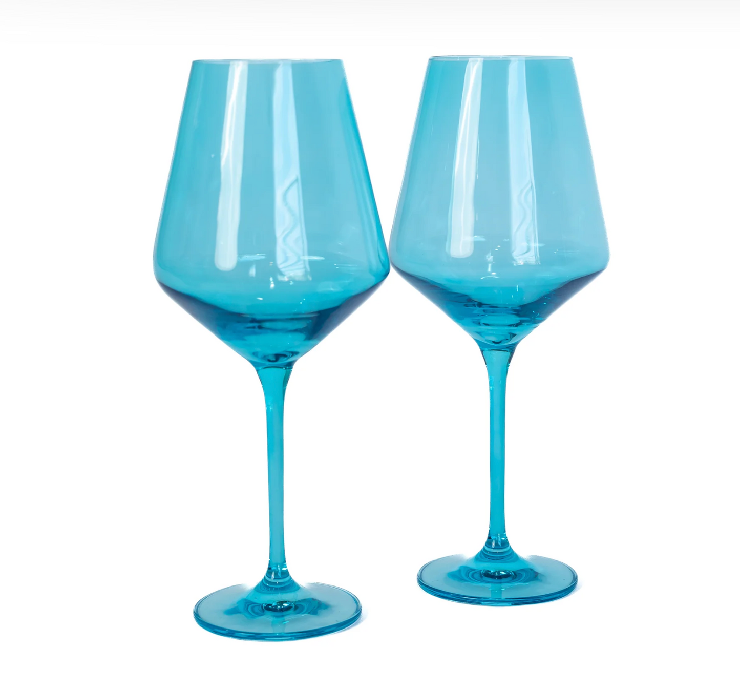 Ocean Blue Stemmed Wine Set of Two