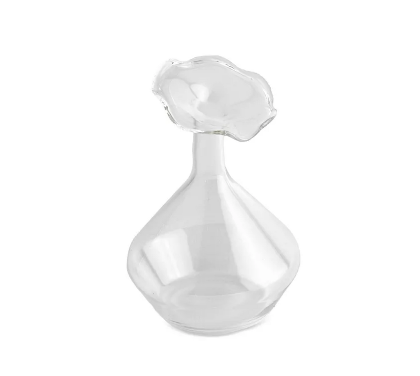 Glass Vase Angeled Neck Large Clear