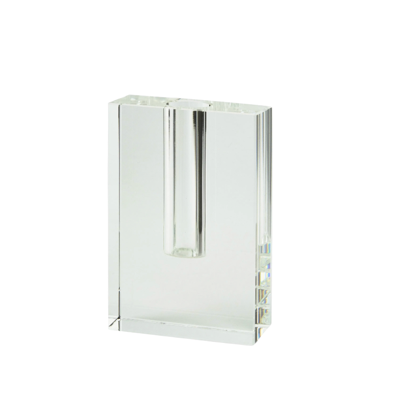 Crystal Rectangular Bud Vase - Short