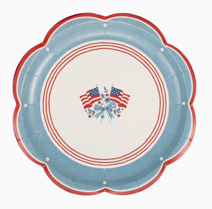 Flag Scalloped Paper Plate