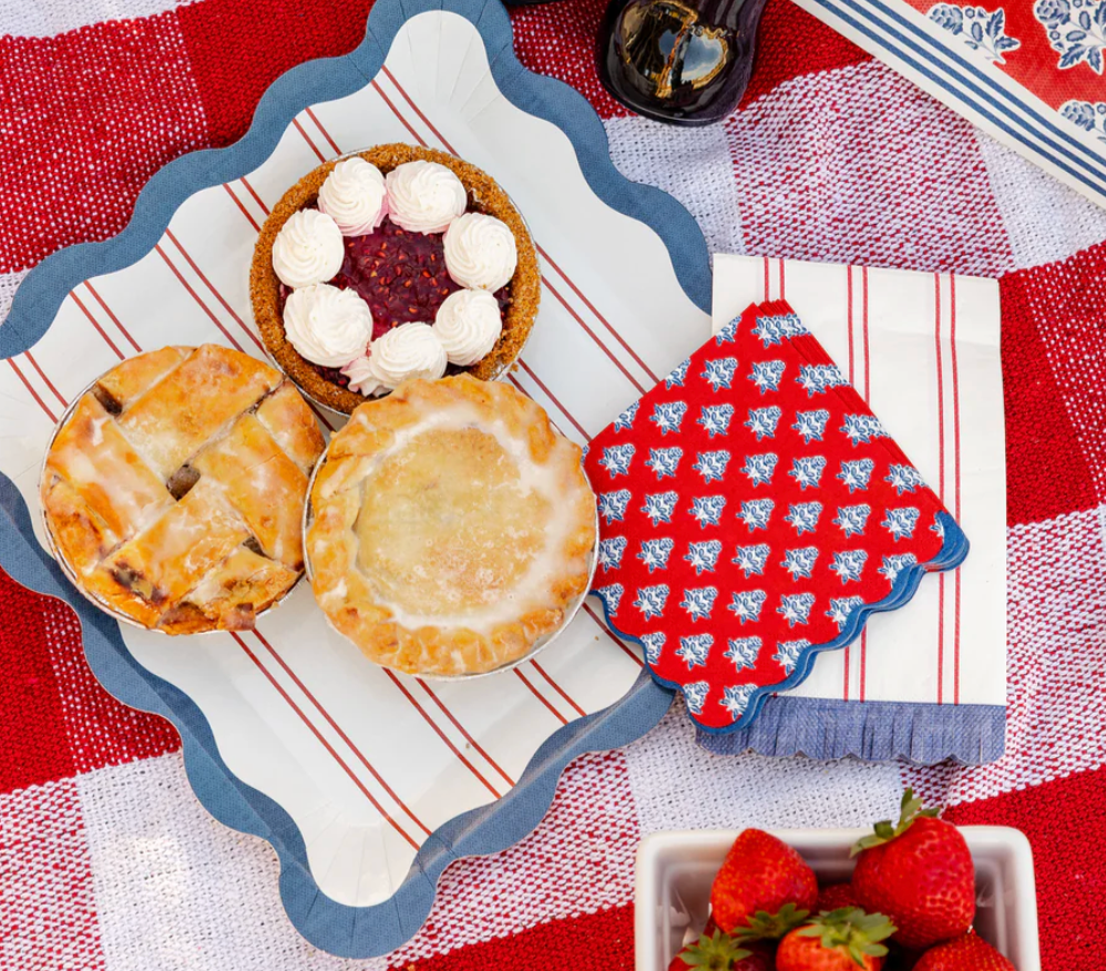 Red Striped Paper Dinner Napkin
