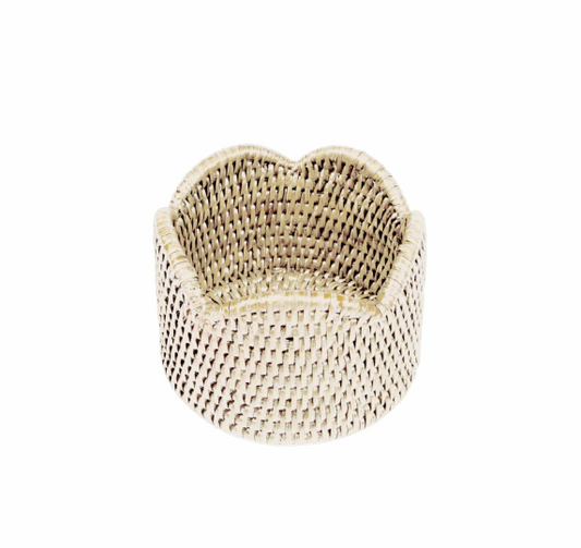 Rattan Scallop Wine Coaster Cream