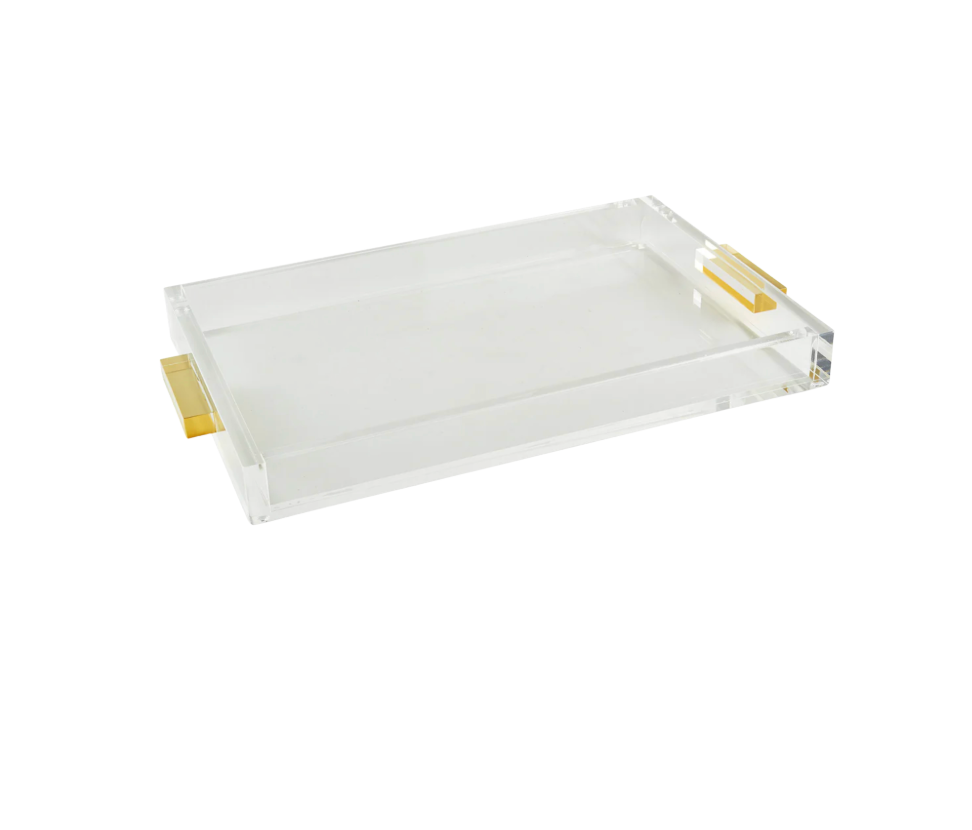 Lucite Tray w/Gold Handle Small